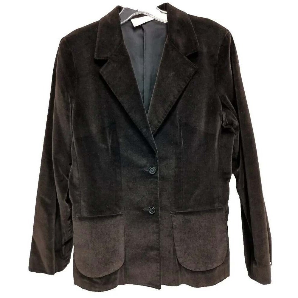 Vintage 70s Sears JR Bazaar Blazer Womens 13 Brown Velvet Academia Jacket